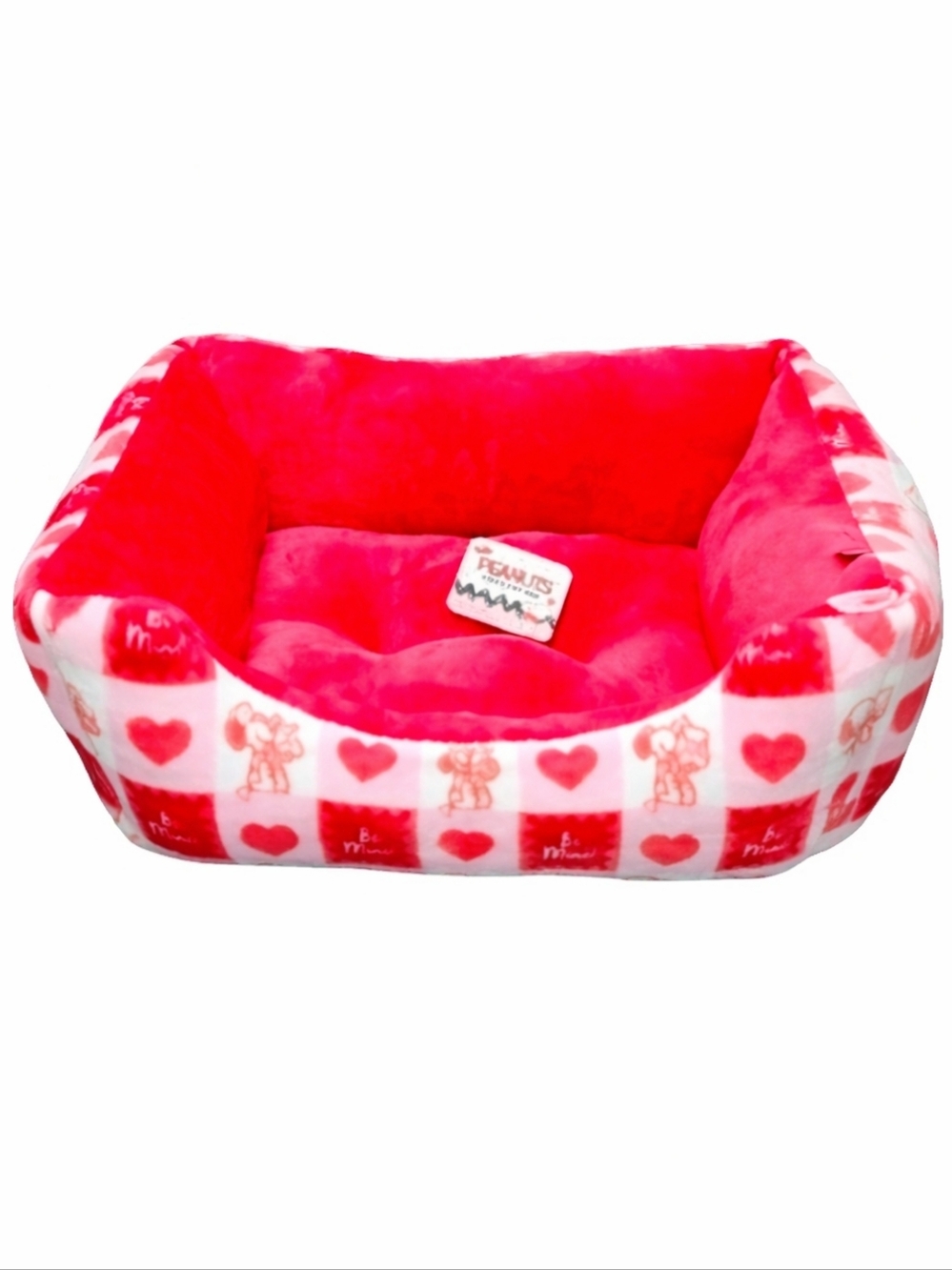 Peanuts Charlie Brown Snoopy Valentine's Day Cat Dog Pet Bed Red & Pink New